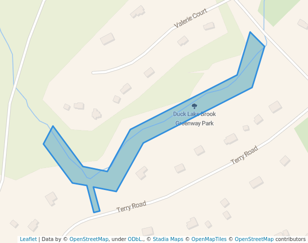 walking in Duck Lake Brook Greenway Park map in Windsor Junction