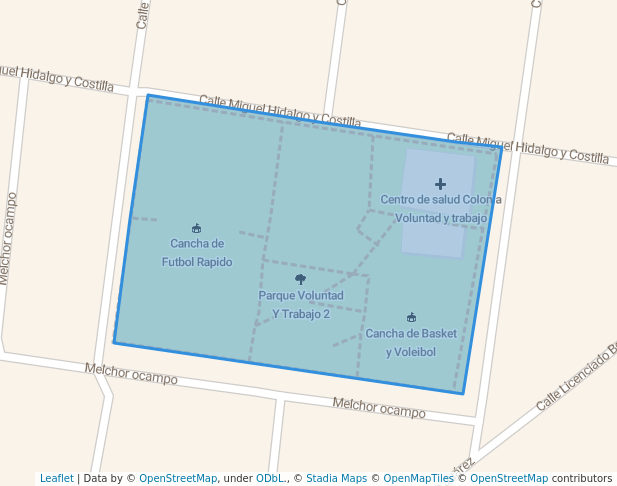 walking in Parque Voluntad Y Trabajo 2 map in Reynosa