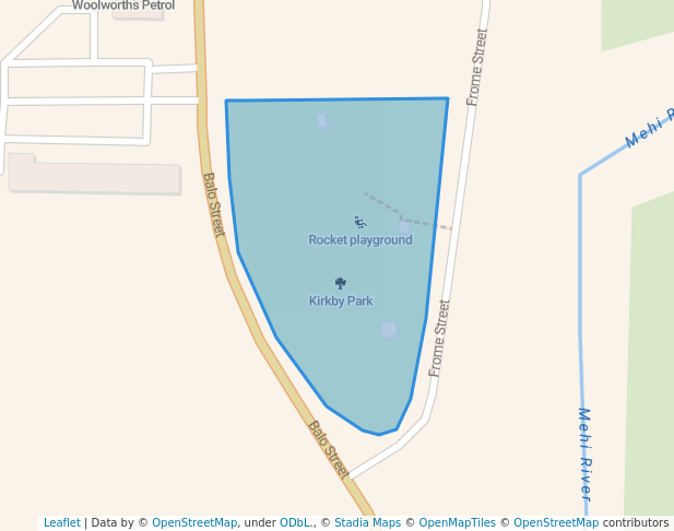 walking in Kirkby Park map in Moree