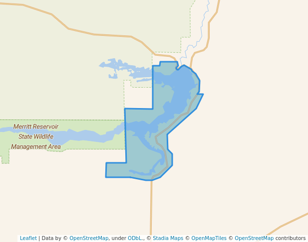 walking in Merritt Reservoir State Recreation Area map in Kennedy