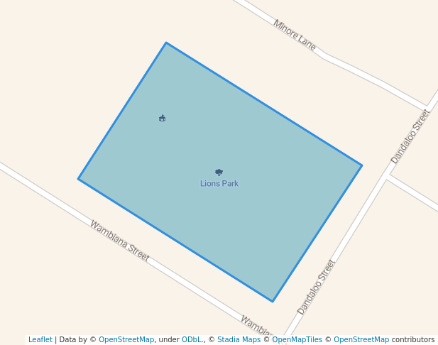 walking in Lions Park map in Nyngan