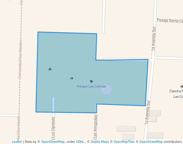 walking in Parque Las Colinas map in Santa Tecla