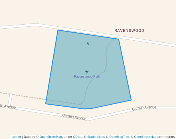 walking in Ravenswood Park map in Ravenswood