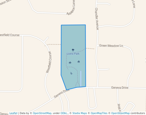 walking in Lions Park map in Geneva