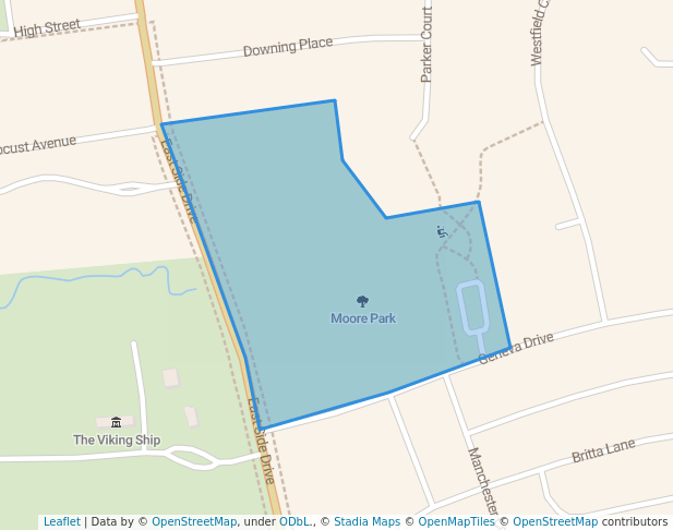 walking in Moore Park map in Geneva