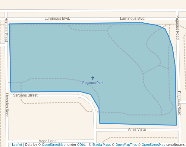 walking in Pegasus Park map in Bennett Springs