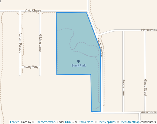 walking in Sunlit Park map in Dayton