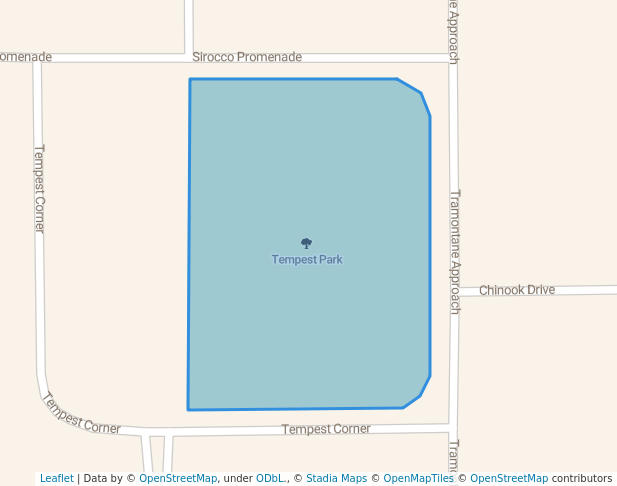 walking in Tempest Park map in Dayton