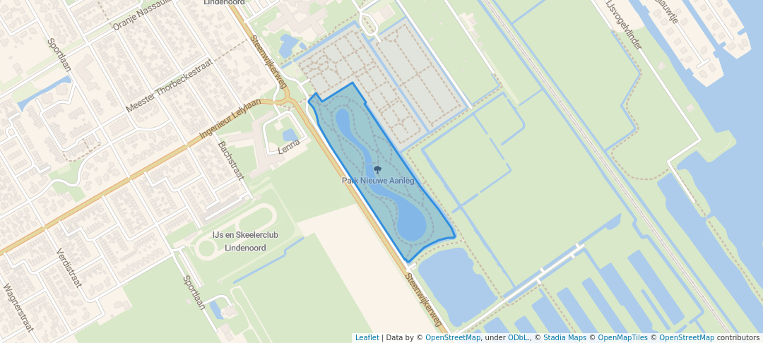 walking in Park Nieuwe Aanleg map in Wolvegea