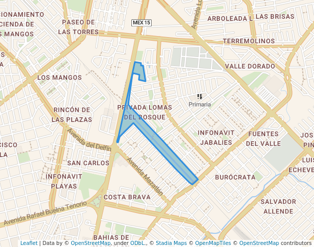 walking in zona verde map in Mazatlán