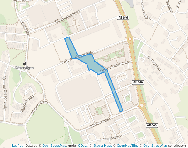 walking in Fajansparken map in Gustavsberg