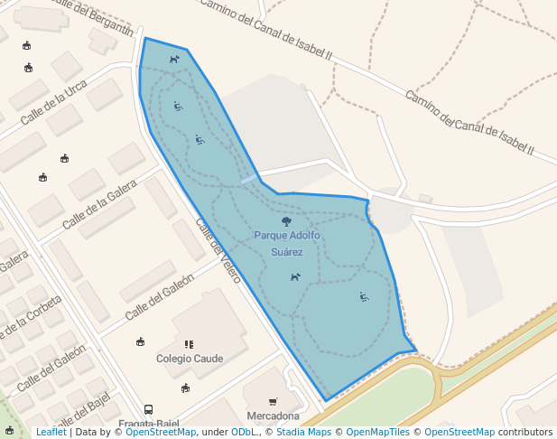 walking in Parque Adolfo Suárez map in Majadahonda