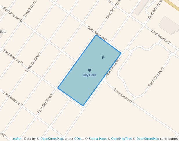 walking in City Park map in Muleshoe