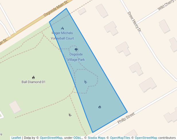 walking in Osgoode Village Park map in Embrun