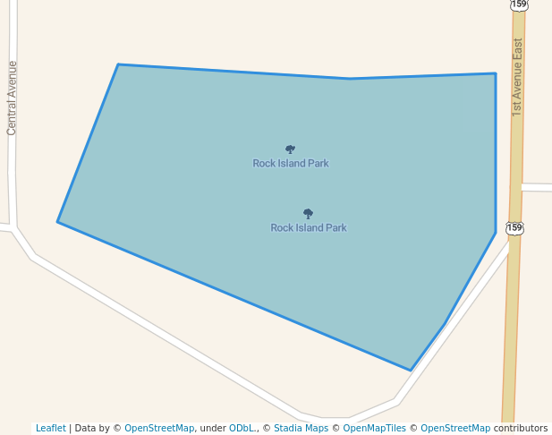 walking in Rock Island Park map in Horton