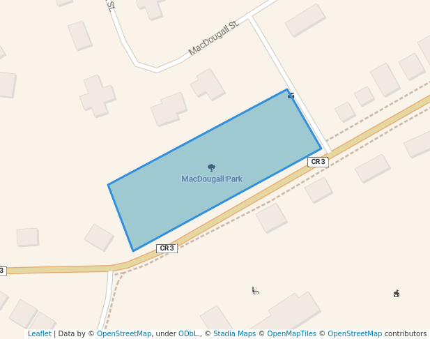 walking in MacDougall Park map in Russell