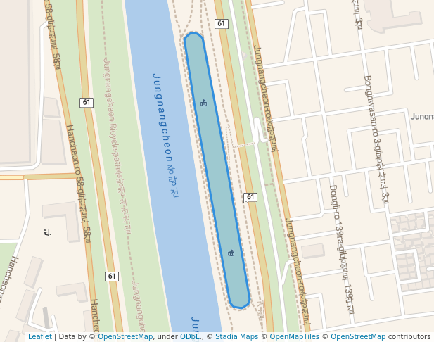 중랑천(중화동 방면) 체육공원