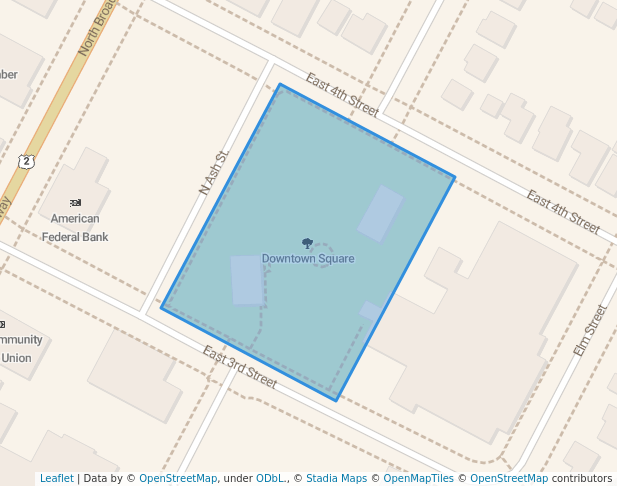 walking in Downtown Square map in Crookston