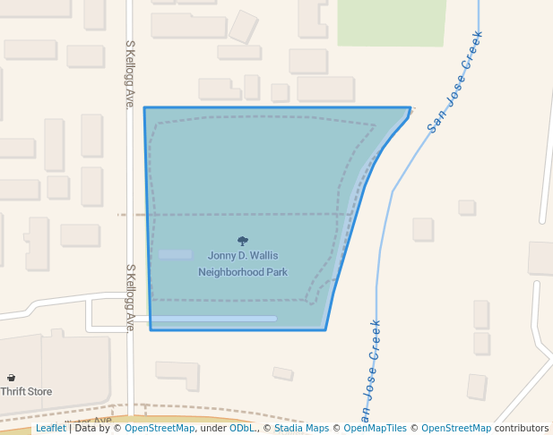 walking in Jonny D. Wallis Neighborhood Park map in Goleta