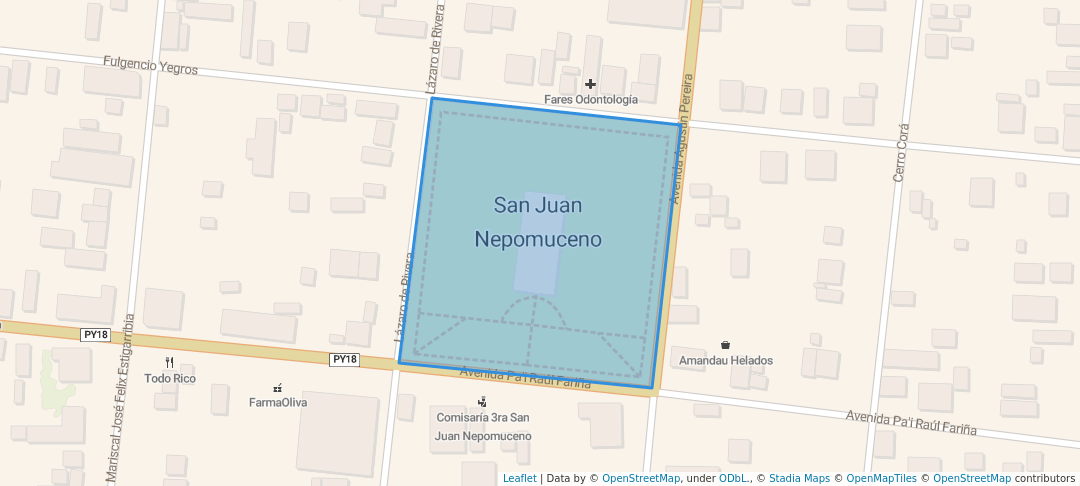 walking in Plaza de Los Héroes map in San Juan Nepomuceno