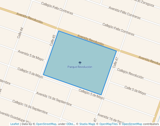 walking in Parque Revolución map in San Luis Río Colorado