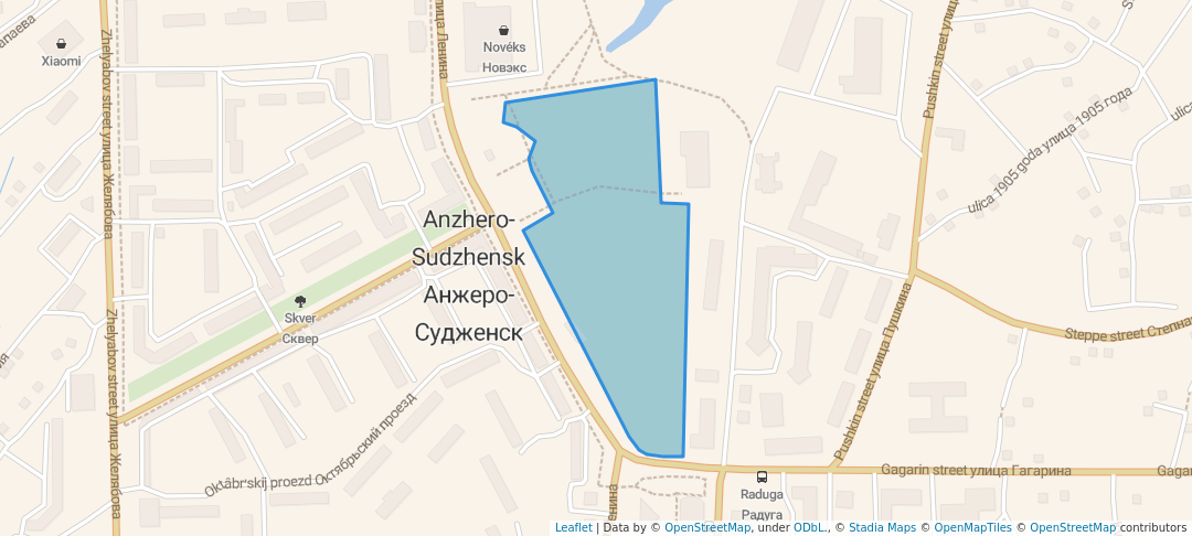 walking in Leisure and Culture park map in Anzhero-Sudzhensk