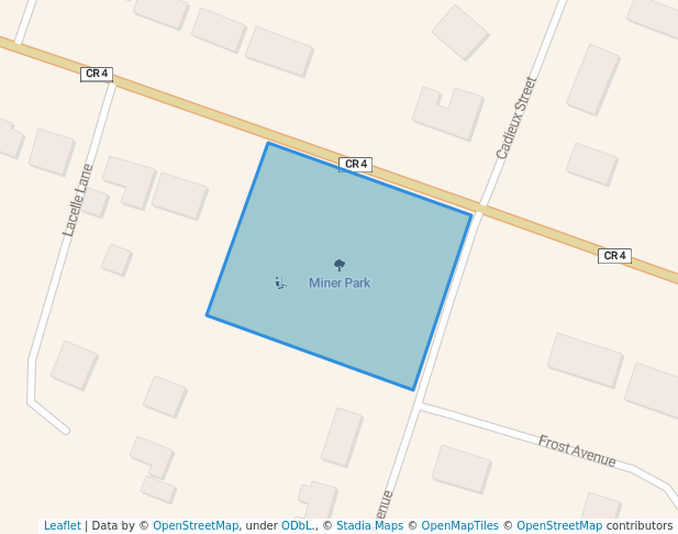 walking in Miner Park map in Hawkesbury