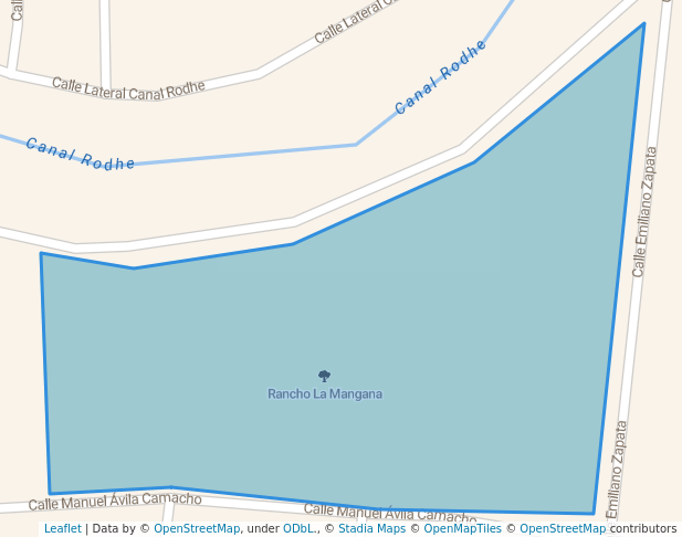 walking in Rancho La Mangana map in Reynosa