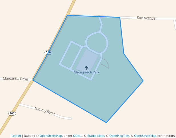 walking in Strongreach Park map in Bowdon