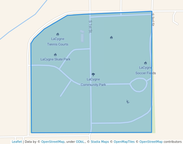 walking in LaCygne Community Park map in LaCygne
