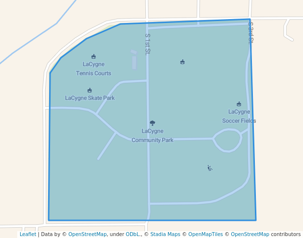 walking in LaCygne Community Park map in LaCygne
