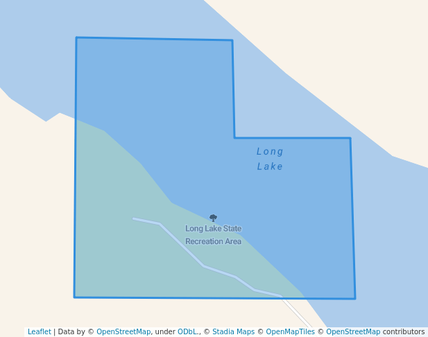 walking in Long Lake State Recreation Area map in Ainsworth