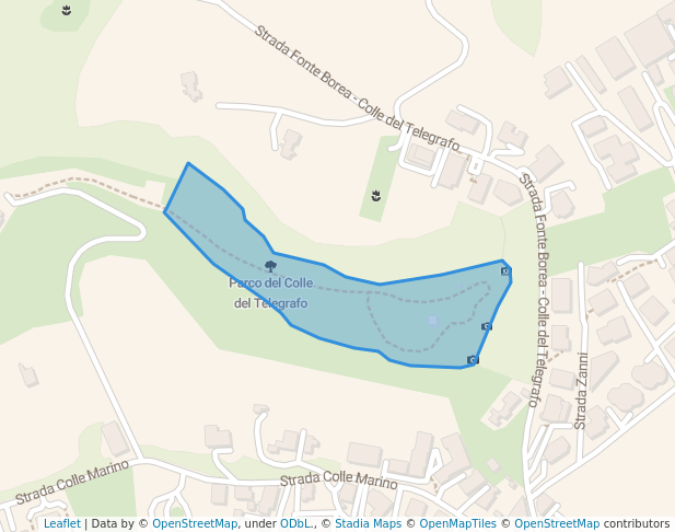 walking in Parco del Colle del Telegrafo map in Pescara