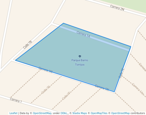 walking in Parque Barrio Torrijos map in Roldanillo