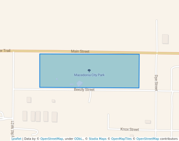 walking in Macedonia City Park map in Macedonia