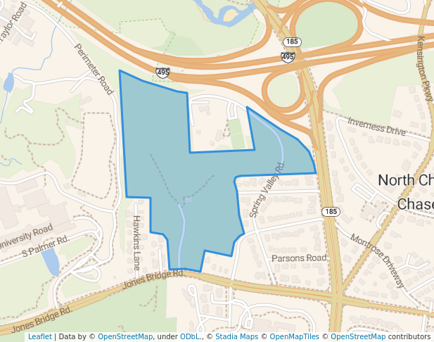 walking in North Chevy Chase Park map in Chevy Chase