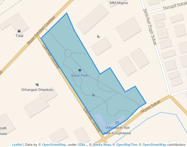 walking in Basın Parkı map in Eskişehir