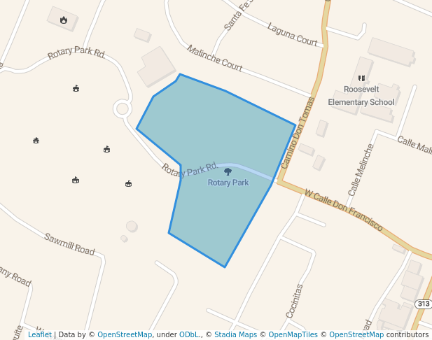 walking in Rotary Park map in Bernalillo