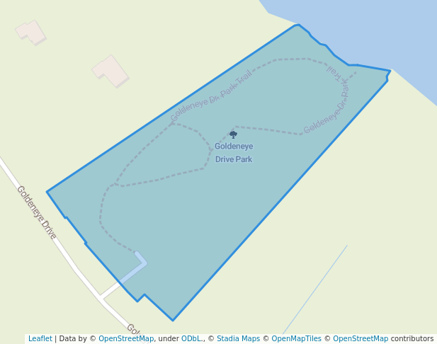 walking in Goldeneye Drive Park map in Timberlea