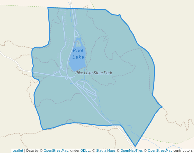 walking in Pike Lake State Park map in Bainbridge