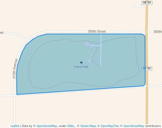 walking in Farris Park map in Cass Lake