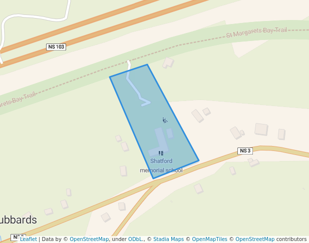 walking in Shatford Memorial Elementary School Park map in Hubbards