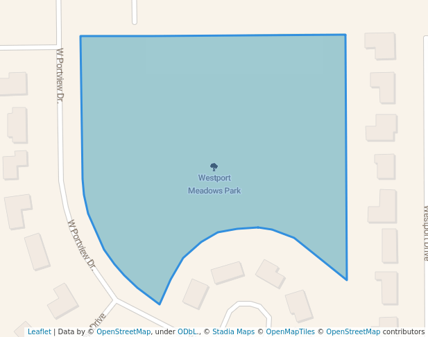 walking in Westport Meadows Park map in Port Washington