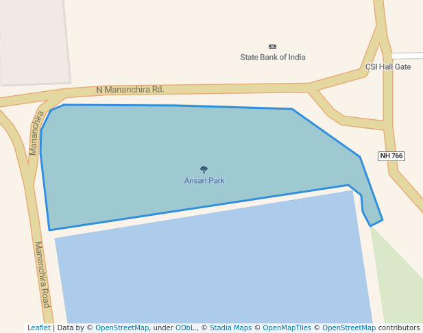 walking in Ansari Park map in Kozhikode