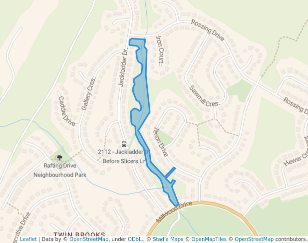 walking in Jackladder Park map in Middle Sackville