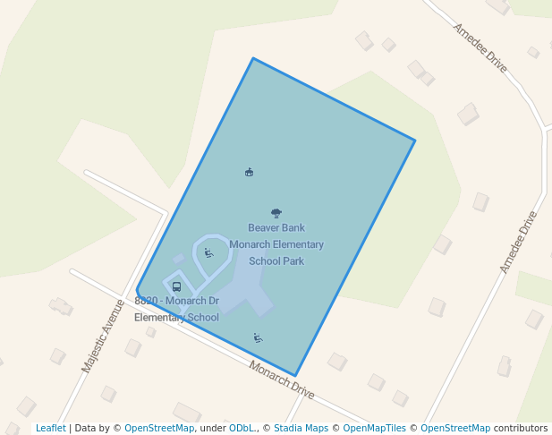 walking in Beaver Bank Monarch Elementary School Park map in Beaver Bank