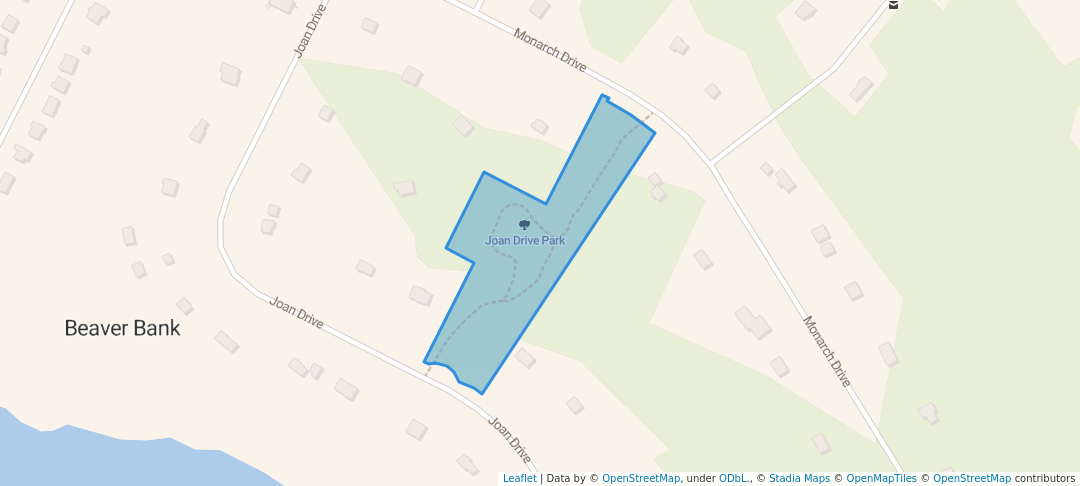 walking in Joan Drive Park map in Beaver Bank