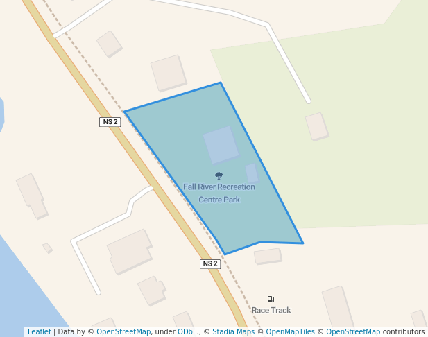 walking in Fall River Recreation Centre Park map in Fall River