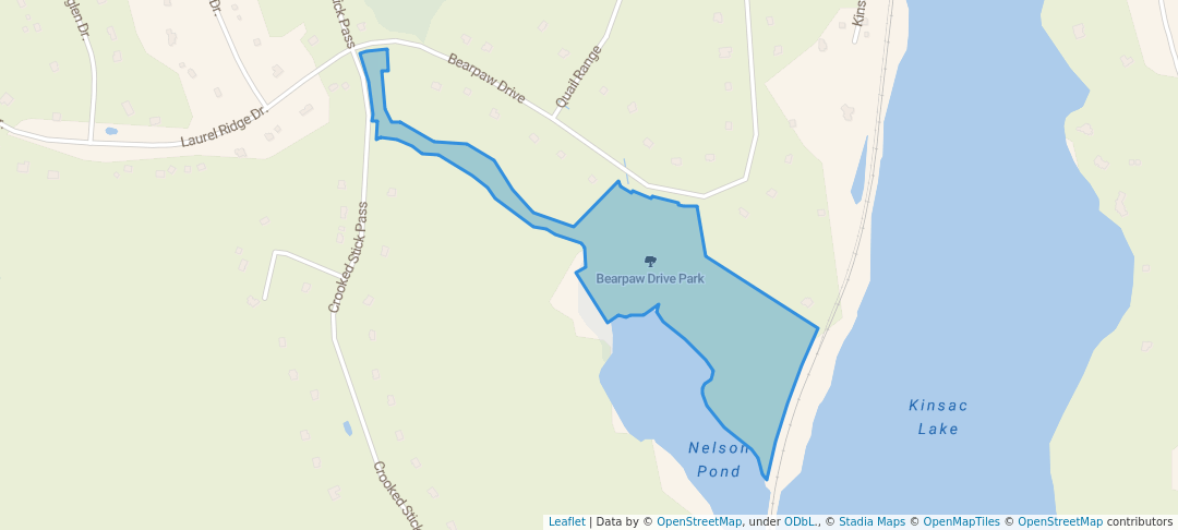 walking in Bearpaw Drive Park map in Beaver Bank