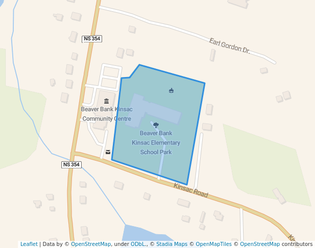 walking in Beaver Bank Kinsac Elementary School Park map in Beaver Bank